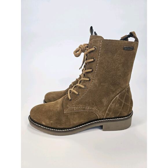 Barbour Alexandria Combat Boot Women Size 6 Beige Brown 50% Off Current Retail - Picture 4 of 11